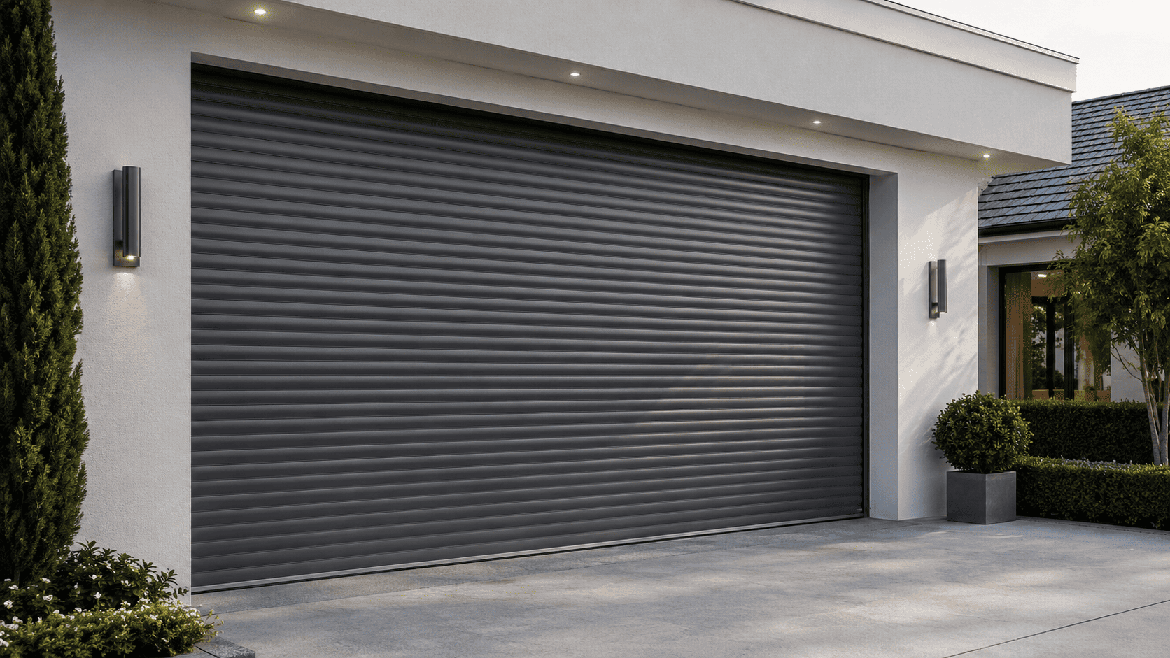 Freshly installed modern garage door — Winston Hills